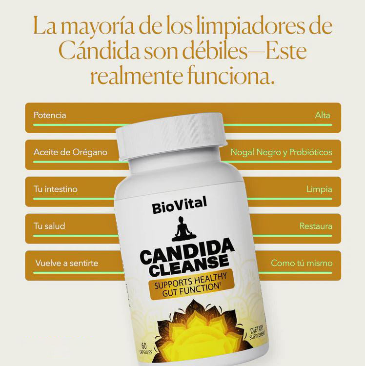 Candida Cleanse® Cápsulas que reducen antojos, hinchazón y fatiga